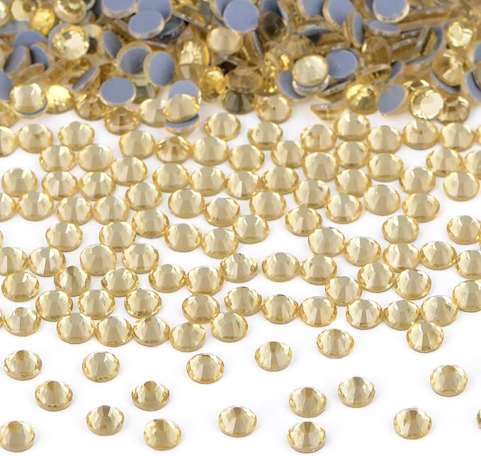 Bymitel Hotfix Crystal Rhinestones Round Gems Iron on DIY Jewelry Making Flat Back for Crafts,Jonquil, 3mm(SS12/2880pcs)