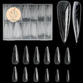 120Pcs Matte Dual Nail Forms,Long Almond Extension Poly Nail Gel Nail Forms Full Cover Nail Molds 12 Sizes for Solid Nail Gel Glue Nail Art Design Salon&DIY