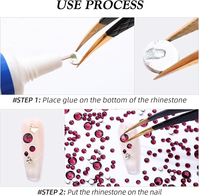 Purple Flatback Rhinestones, Glass Rhinestones for Nail Art and Craft, Glue Fix, Loose Crystal Gemstones(Purple, SS4, 2880pcs, 1.5-1.7mm)