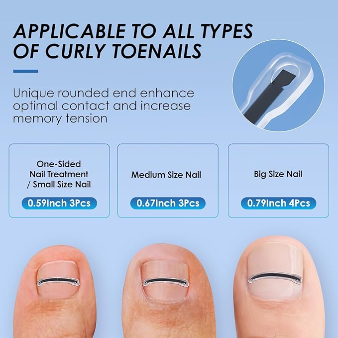 Titanium Ingrown Toenail Treatment,Ingrown Toenail Corrector for All Size Curve Correct, Nail Wraps & Nail Repair Products