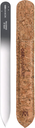 GERMANIKURE Glass Nail File in Cork Sleeve - Philosopher by Night - Professional Crystal Nail File for Natural Nails - Ideal Manicure & Pedicure Tool for Smooth, Easy Shaping - Nail Care Gift