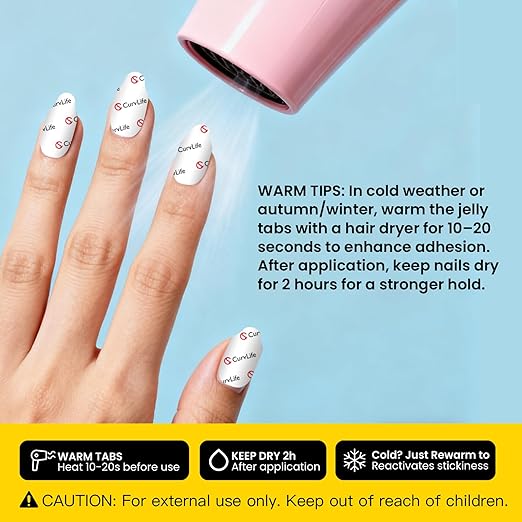 Curvlife CareHold Strong Hold Nail Adhesive Tabs for Valentine Press On Nails – 10 Sheets 240pcs 12 Sizes, 0.3mm Ultra Thin Waterproof Breathable Nail Glue Stickers, Daily Wear and Gentle Removal