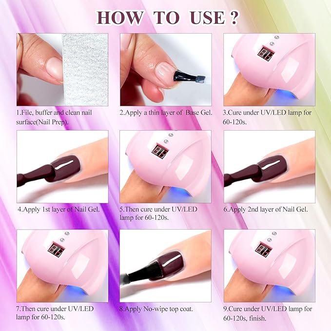 MTSSII Gel Nail Polish Set, 12PCS Brown Grey Violet Gel Nail Polish Kit, Soak Off UV/LED Nail Polish Nail Art Design Salon Home Gifts for Women