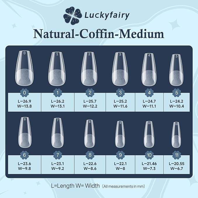 Medium Coffin Gel Nail Tips, 504pcs Soft Gel Pre-Shaped Acrylic Fake Nails, Half Matte Full Cover Clear Press on Flase Nail Tips for Extension Nail Manicure Home DIY 12 Sizes Gelly Tips