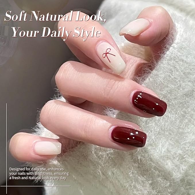 Born Pretty Gel Nail Polish Nude White Red Silver Champagne Gold Glitter Gel Nail Polish Set Classic Daily 6 Colors Nail Gel Kit Soak Off U V Nail Gel Polish Nail Art Home DIY Manicure