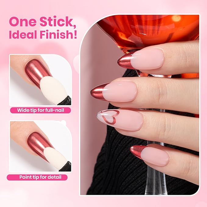 Beetles Valentines Red Chrome Nail Powder Mirror Effect Chrome Powder for Nails Metallic Red Gel Polish Nail Art DIY Decoration Gifts for Women