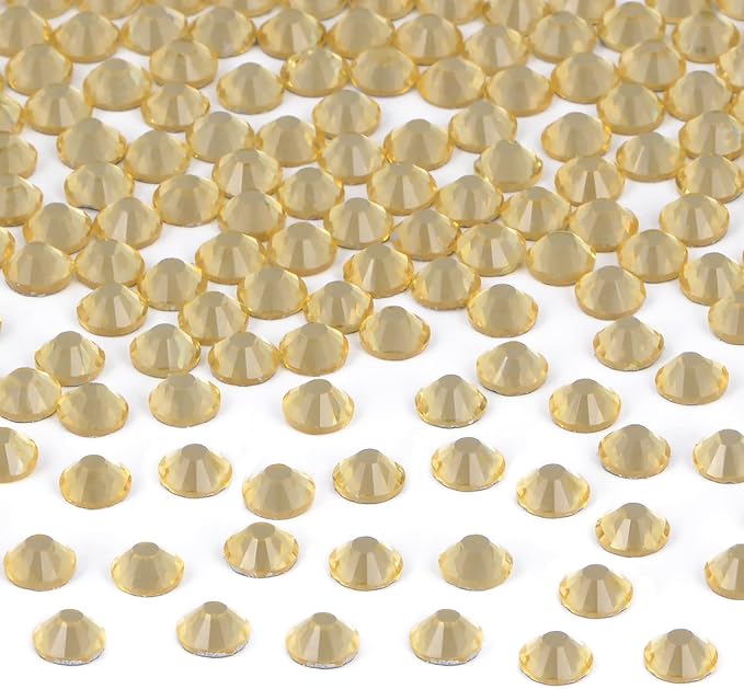 2880 pcs SS3 Jonquil Hotfix Rhinestones Flatback Round Crystal Glass Rhinestones Gems for Crafts Nail Face Art Clothes Shoes Bags DIY