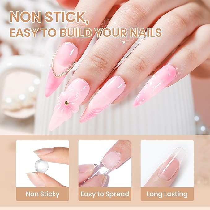 3d Gel Nail Art Sculpture Non Stick Hand Molding Gel for Nails Multifunctional Solid Builder Gels for Extension Carving Sculpting Beauty Charms for Beignner and Salon DIY