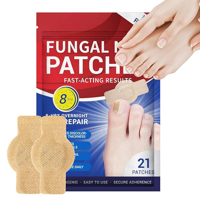 Toenail Fungus Treatment Patches - 21 Pcs Fungal Nail Patches, Extra Strength 8-Hour Formula, for Discolored & Damaged Toenail Care, Overnight Renewal for Men & Women (1 Pack)