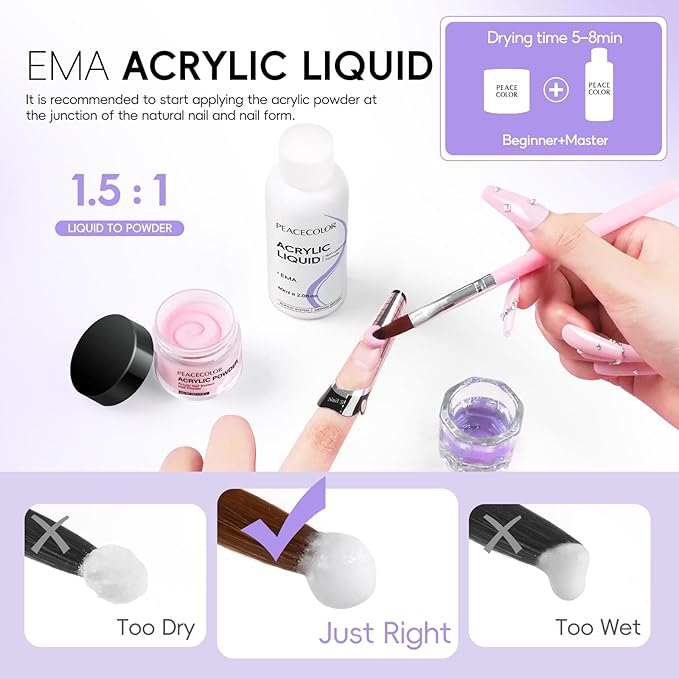 Acrylic Nail Kit for Beginners with Everything ,11 Colors Acrylic Powder Nails Kit Acrylics Set with Drill U V Light 3Pcs Gel Polish 24Pcs Glitter Powders Rhinstones Nail Art Extensions Home Gift Set