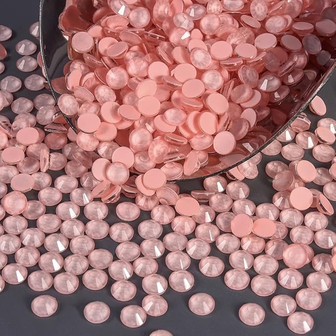 Blinginbox Flatback Rhinestones Round Gems, 1440pcs Luminous Series Glass Stones Neon Gems Non Hotfix Crystal Rhinestones for Nail Charms Crafts Clothes Tumblers,Mac. Peach Luminous,SS6.