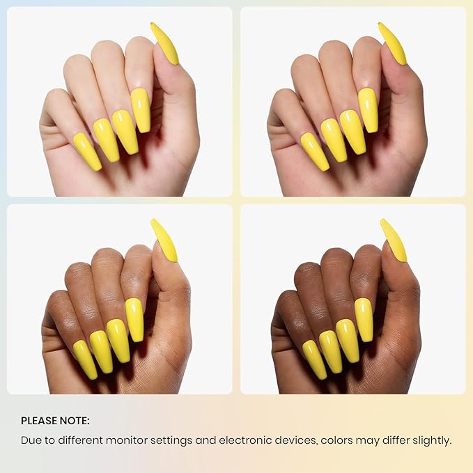 beetles Gel Polish, 15ml Canary Yellow Color Gel Polish Soak Off LED Nail Lamp Gel Polish Nail Art DIY Home Manicure Salon Gel 0.5OZ