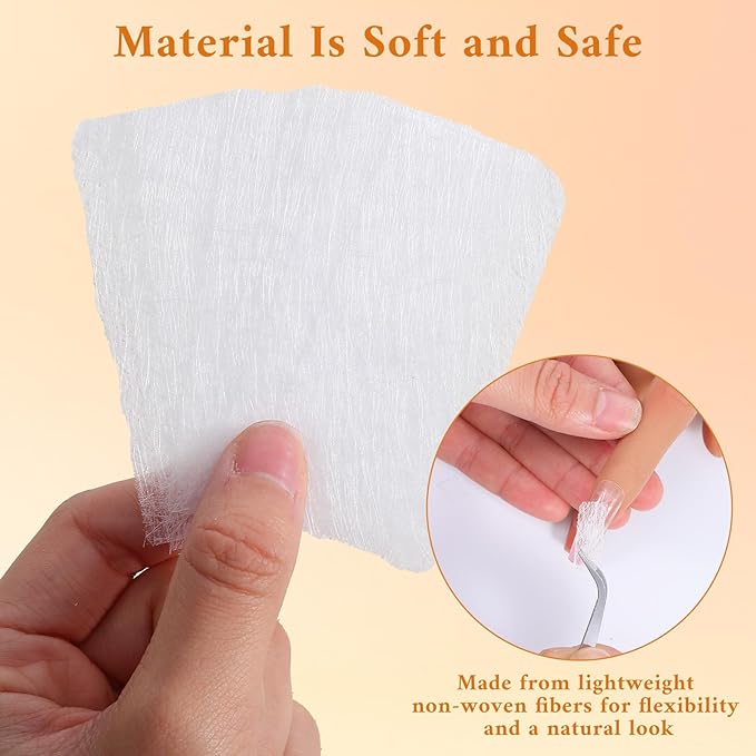 100PCS Fiberglass Nail Wrap Extension Silk Wrap for Nails Fiber Wraps DIY Protector Accessories for Broken Nail Repair