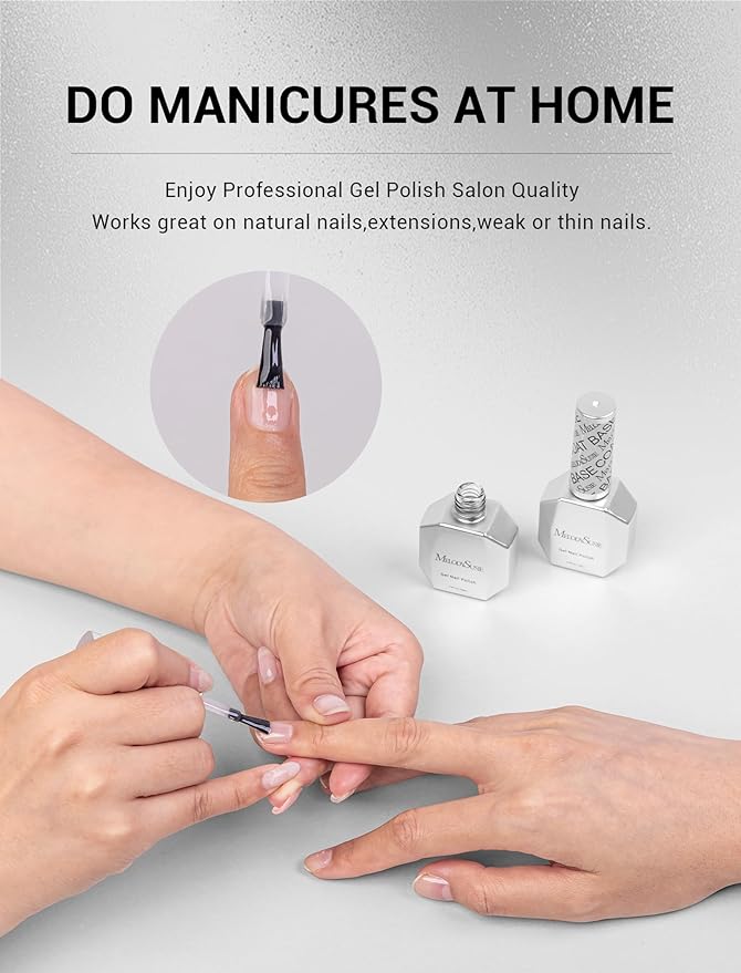 MelodySusie Gel Top Coat-15ml No Wipe Top Coat, High Gloss Shine Finish Long Lasting Top Gel for Clear Nail Gel and Acrylic Nails, for Home DIY and Nail Salon 0.5fl oz