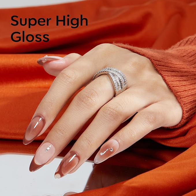 modelones Brown Gel Nail Polish Set 2 Pcs 15 ML Nude Brown Winter Gel Polish Neutral Skin Tone Translucent Nude Soak Off Gel Nail Kit Manicure DIY At Home Nail Art Salon Gift For Women Girl