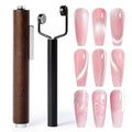 MelodySusie Cat Eye Gel Nail Polish Magnets, 3 in 1 Wooden Handle and Y-Shaped Double Head Nail Magnet Wand Set 2PCS, Suitable for Manicure Nail Design Salon DIY at Home