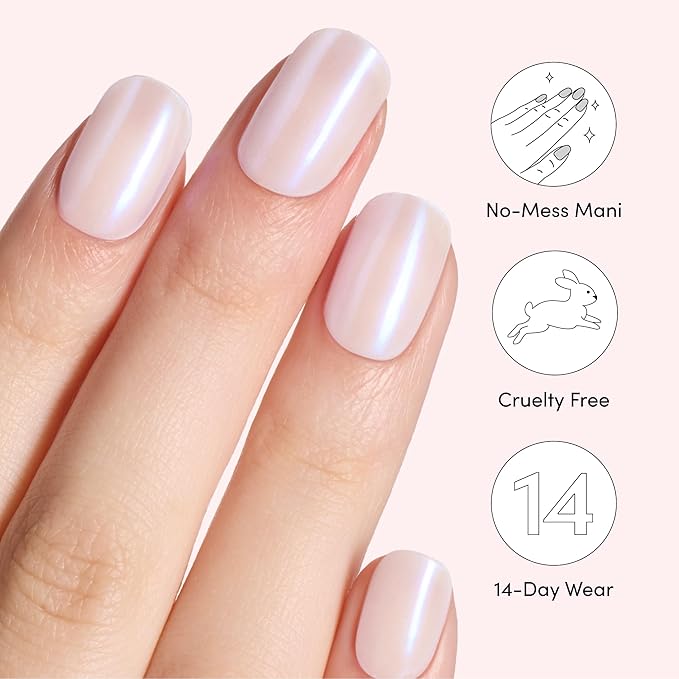 Dashing Diva Glaze Nail Strip Duo - Burst Your Bubble Collection - Iridesci & Wishing Well - Long Lasting, Chip Resistant, Semi-Cured Gel Nail Strips - Contains 2 Colors