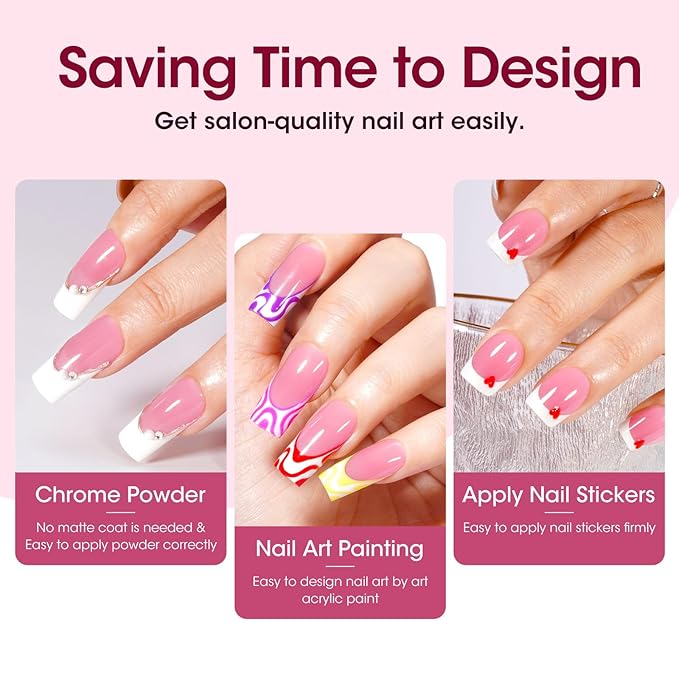 Gellen Gel Nails Tips - 330 pcs Pink French Tip Press on Nails, Short Square Gel Nail Tips Soft, 3 in 1 Pre-lasting Fake Nail No Need to File, Soft Fake Nail Tip for Nail Art