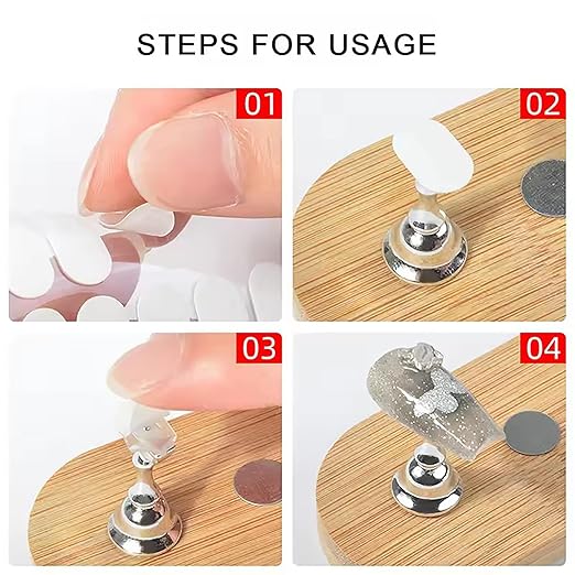 1200Pcs Double Sided Nail Tape (Pre-Cut 0.51×0.31 in.) Clear Adhesive Tapes for Press on Nails, False Nail Display Strips for Nail Stand Practice Putty Nail Holder Nail Book Nail Supplies