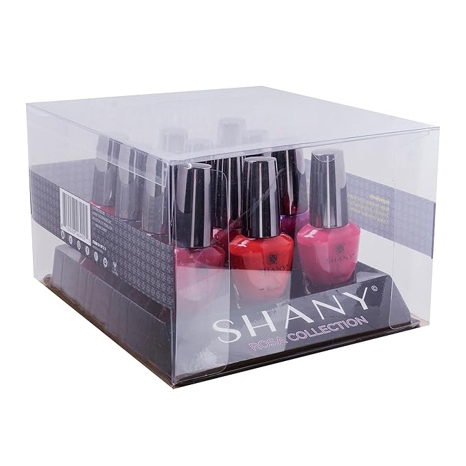 SHANY DIY Nail Polish Set - Quick Dry Nail Lacquer Kit, Vibrant & Colorful DIY Collection, Semi Glossy, Shimmery & Matte Finishes - Full Size - 12 Colors - Rosa
