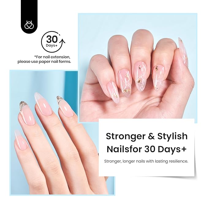 Beetles Builder Gel for Nails 0.51 OZ 7 in 1 Strengthener Gel for Weak & Thin Nails Building Apex Nail Extension for Beginner DIY Salon at Home for Women
