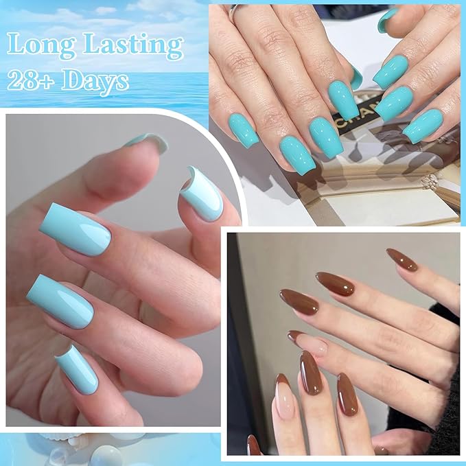 MEET ACROSS 30pcs Gel Nail Polish Set,Soak Off UV LED Lamp Gel Nail Polish Kit,Fashion Shimmer Nail Art Design Gifts for Women Manicure Salon (Cool Color Series)