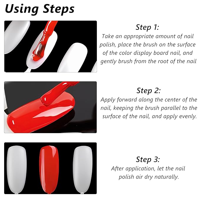 2 Sets 72 Tips Double Layer Nail Color Display Card Nail Polish Practice Training Display Palette Paint Practice Color Chart Swatches