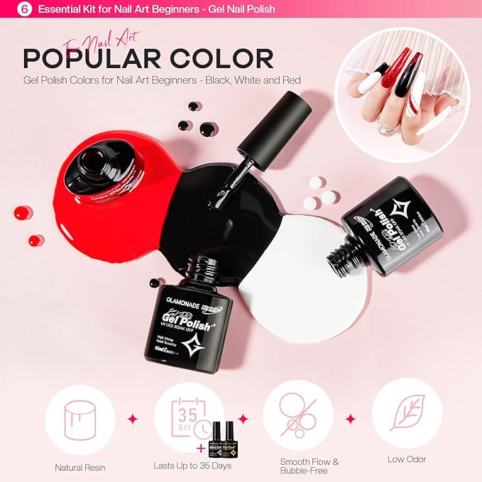 Acrylic Nail Kit for Beginners: Professional Nail Set with Drill Acrylic Powder Gel Polish Nail Stamp for Home Starter Practice & DIY Manicure