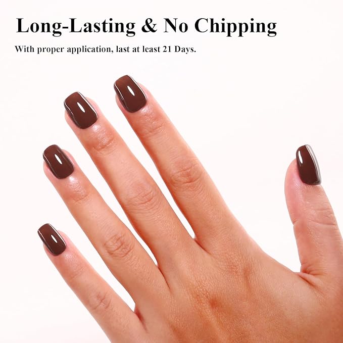 Imtiti 10ML Chocolate Brown Gel Polish Soak Off LED UV Nail Gel DIY at Home Salon Art Gift for Women Girls 1PCS