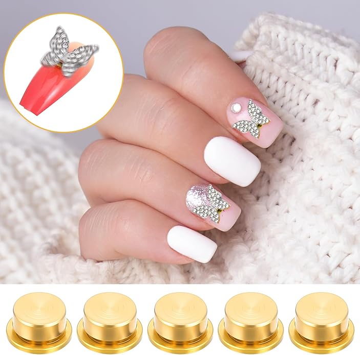 15 Pcs Rotating Nail Charms Nail Art Rotating Charm Rings Jewelry Rotat Tools DIY Crafting Jewelry Accessories Charm Display Tool 3D Nails Fancy Decorations for Women Crafting Nails Art Design