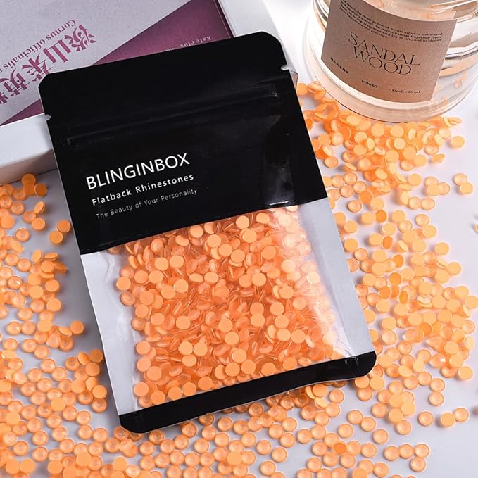 Blinginbox Flatback Rhinestones Round Gems, 1440pcs Luminous Series Glass Stones Neon Gems Non Hotfix Crystal Rhinestones for Nail Charms Crafts Clothes Tumblers,Mac. Living Coral Luminous,SS6.