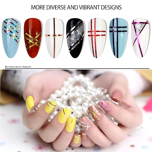 MYUBWTF 60 Colors Nail Striping Tape Line 2 Pieces Nail Tape Dispensers Free Tape Roller Dispenser Striping Tape Line Nail Art Decoration Stickers Nail Art Decoration Sticker DIY Nail Tip