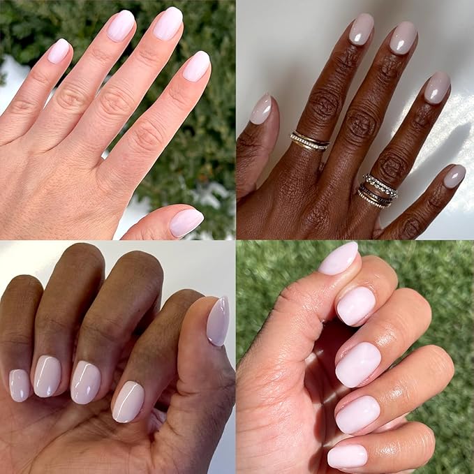 Olive & June Instant Mani Press-On Nails (Glue) | 42 Fake Nails, 21 Sizes | Non-Toxic, Long-Lasting Recycled Materials Realistic Look | Spring Flowers & Patterns | Extra Short, Round |Strawberry Scone