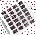 10000 Pieces Rhinestones 6 Sizes Round Crystal Glass Flat Back Rhinestones with 1Tweezers and 1Picking Pen for Nail Art Crafts Clothes Bags DIY (Amethyst)