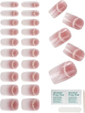 Semi Cured Gel Nail Strips - 20pcs Glaze Gel Stickers, Salon Quality DIY Wraps, Easy to Apply, UV Light Required