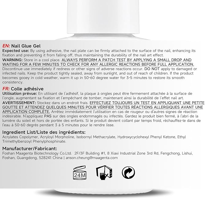 Nicedeco Gel Polish 6 in 1 Nail Glue Gel for Acrylic Nails, Hema Free, Cruelty Free, Vegan 2 Pcs 15ml Super Strong Brush in Nail Gel Glue for False Nails Tips and Gel Nail Polish Led Lamp Required