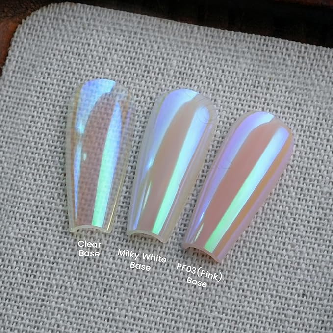Yokefellow GleamTap Cushion Aurora Chrome Nail Powder -Mermaid Aurora Effect,Nail Art Glitter Decoration for Home DIY Salon Manicure (GT116 Lucid/Warm Pink with Teal Sheen