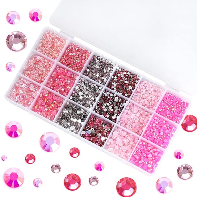 22380pcs Resin Rhinestones Set 3/4/6mm Flatback Stones Glitter Crystal Bulk for Garment Nail Art Decorations Resin Flatback Rhinestones Kit for Nail Crafts Tumbler Round Shape(JJ)