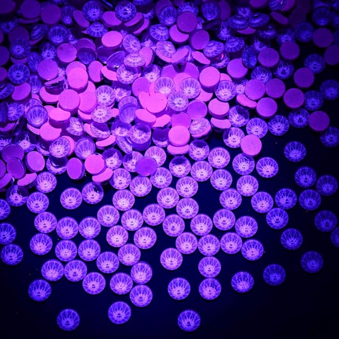 Blinginbox Flatback Rhinestones Round Gems, 1440pcs Luminous Series Glass Stones Neon Gems Non Hotfix Crystal Rhinestones for Nail Charms Crafts Clothes Tumblers,Lt.Pink Neon,SS6.