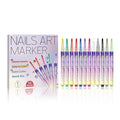 12 Colors Nail Art Pens Set ，1mm Acrylic Nail Art Polish Pen Point Graffiti Dotting Drawing Painting Liner Brush for Art Design DIY Manicure Tools