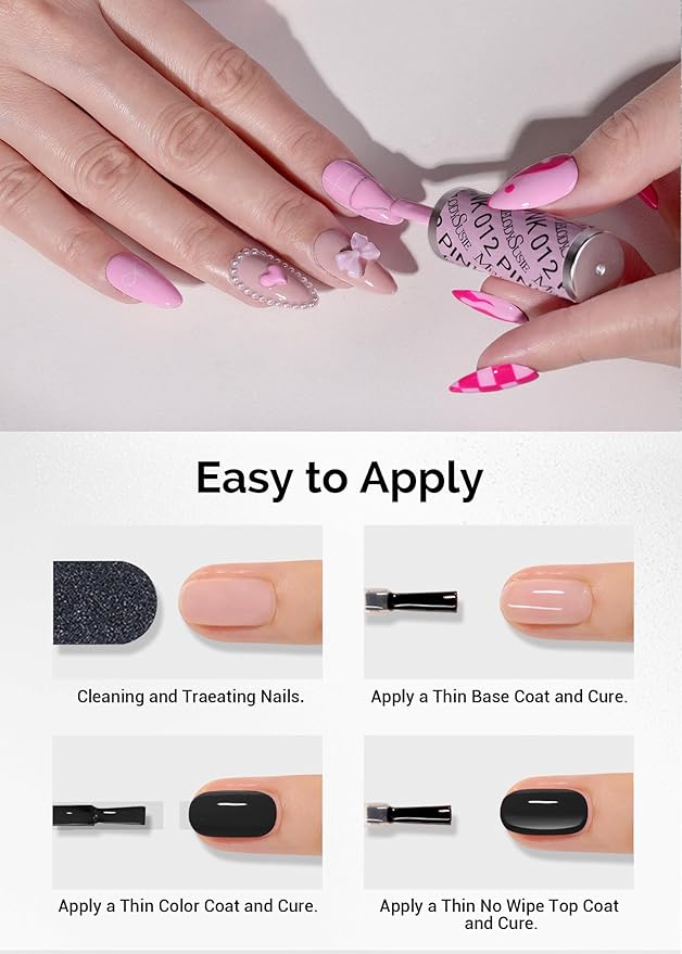 MelodySusie Thick Gel Polish Kit, 15ML Macaron & Nude Pink Color, UV LED Pink Gel Polish Gift for Women's Nail Art Manicure Salon DIY Nail Design Decoration at Home-012+093