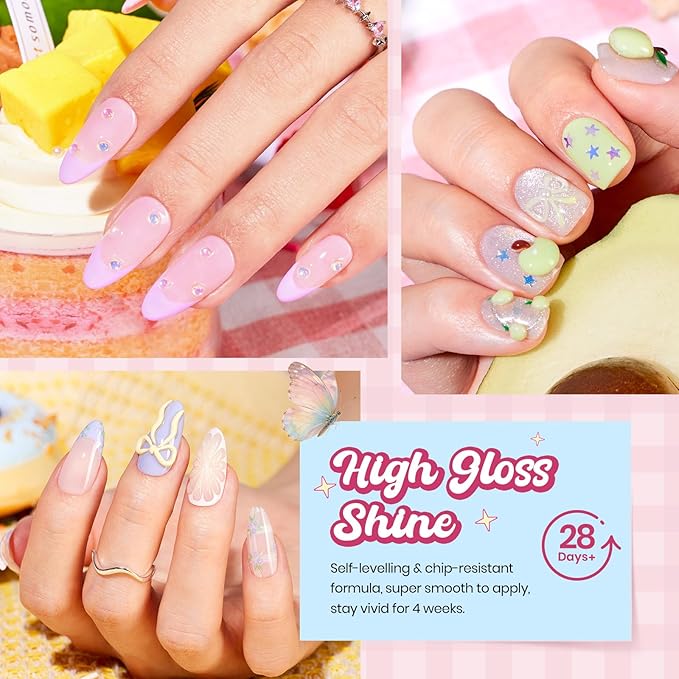 Beetles Pastel Gel Nail Polish Set - Spring Anthology 20 Colors Gel Polish Cat Eye Pink Yellow Blue Green Pearl Shimmer UV LED Nail Gel Base Top Coat Nail Tool Home Salon Spring Summer Gift for Women