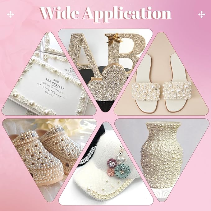 13000Pcs Flatback Pearls for Crafting (Ivory White/Beige), Assorted Size 2/3/4/5/6/8/10mm Half Pearl, Bedazzling Bead for DIY Crafts Clothing Tumblers Mugs Shoes Fabric Embellishment Nail Art Makeup
