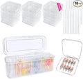 Press On Nail Organizer Box Kit,15 PCS Clear Press On Nail Storage Boxes and 1 Large Container Box,60pcs Adhesive Tape, Fake Nail Organizer Display Case Press On Nail Packaging for Home Nail Salon Use