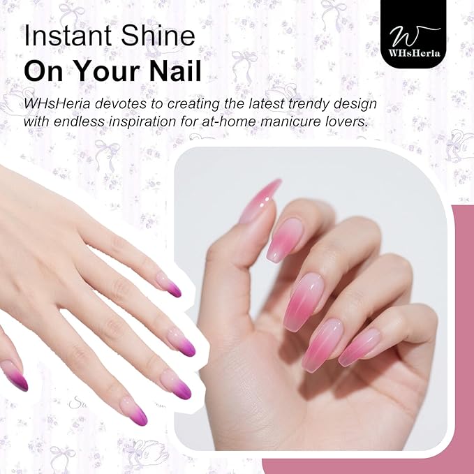TPO Free Jelly Translucent Gel Nail Polish Set，6pcs 10ml Red Pink Purple Milk White Long-lasting Soak off UV Light Suit Give It to Women as a Gift for Daily Life at Home (119-C)