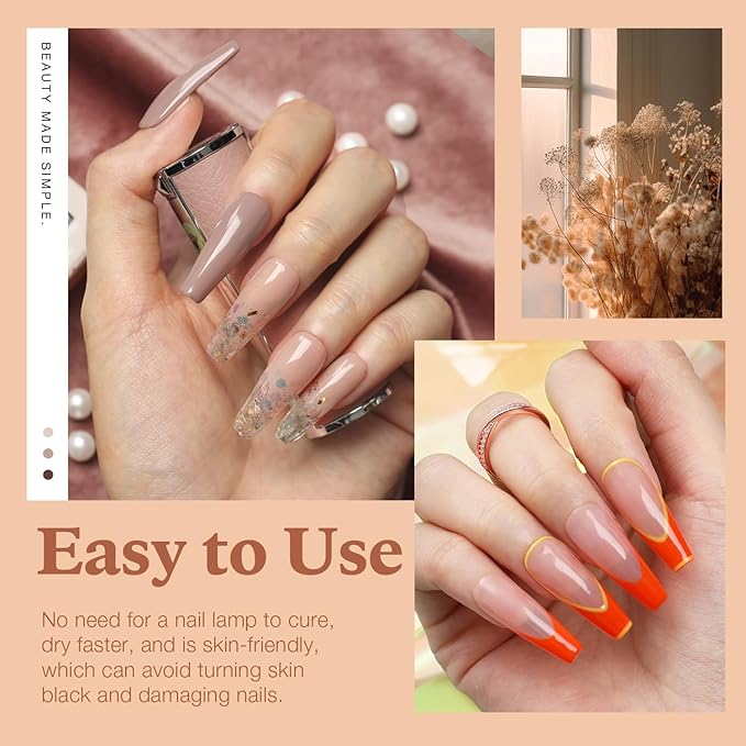 AZUREBEAUTY Dip Powder Nail Kit Starter Orange Green Glitter Red 20 Colors Summer Acrylic Dipping Powder Liquid Set with Base/Top Coat for French Nails Art Manicure Beginner DIY Salon Home