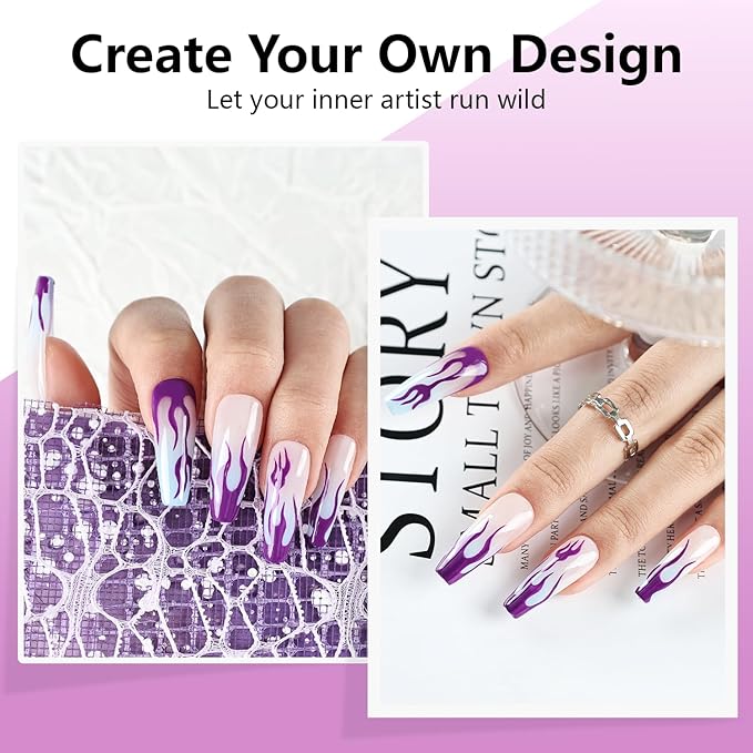 JODSONE Dark Purple Swirl Nail Art Liner Gel Polish,10ml Classic Color 3D Nail Art Pens Effect Nail Print Design with Thin Brush for French Tips Manicure Painting DIY at Home - LB17