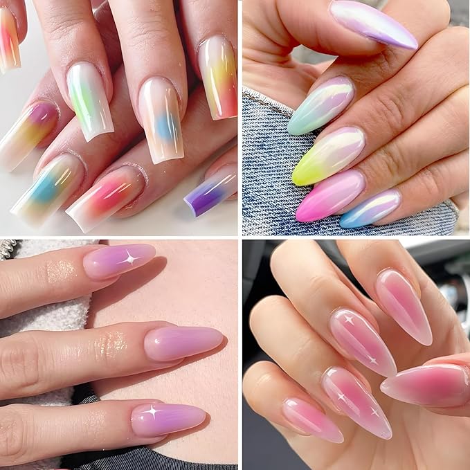 100 Pcs White Soft Nail Sponges for Ombre, 4 Claws Nail Sponge Metal Grabber,Ombre Nail Brush Nail Supplies Manicure Nail Art Tools Nail Accessories