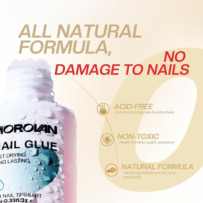Morovan Acrylic Nail Kit & Nail Glue: Clear Pink White Acrylic Powder and Professional Liquid set & Brush On Nail Glue for Extension for Beginner