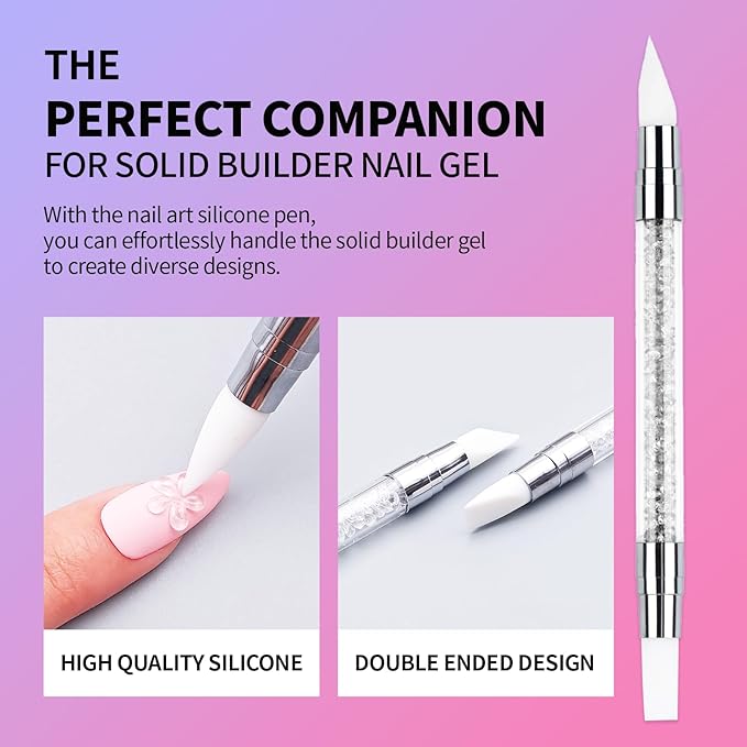3D Gel Nail Art Kit-Purple Aurora Solid Builder Gel for Nails 3D Sculpting Carving Building Modeling Hard Extension for Beginner DIY Salon at Home Cured Needed